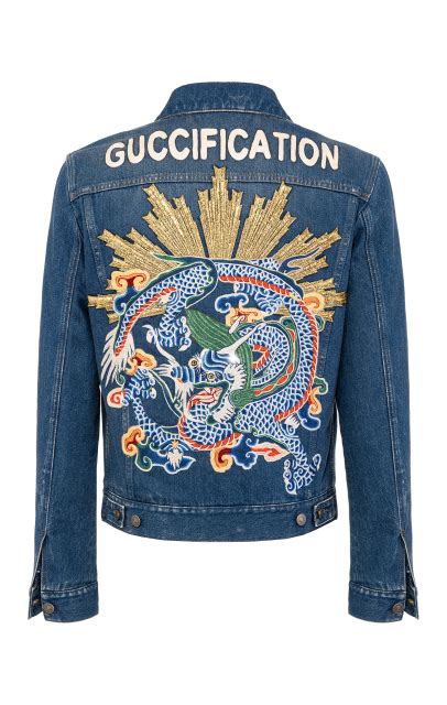 giubotto gucci jeans|gucci jacquard jeans.